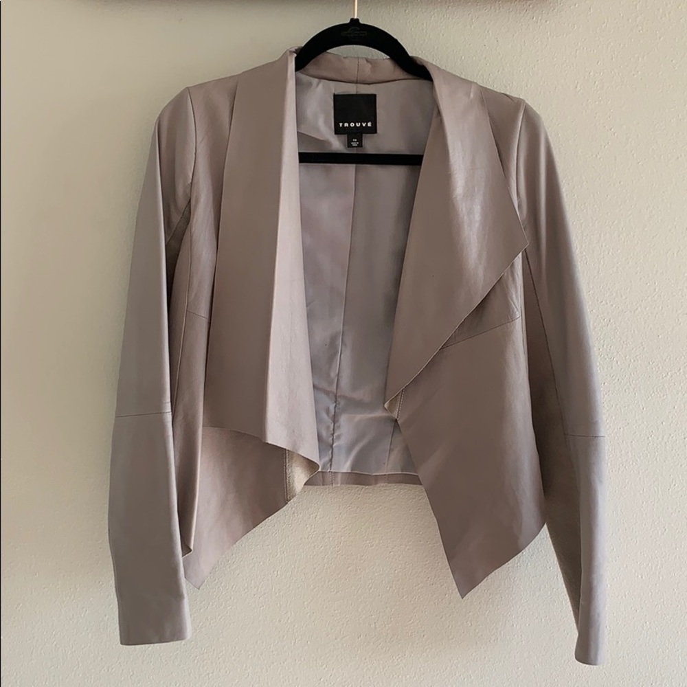 Trouve Leather Asymmetrical Blazer